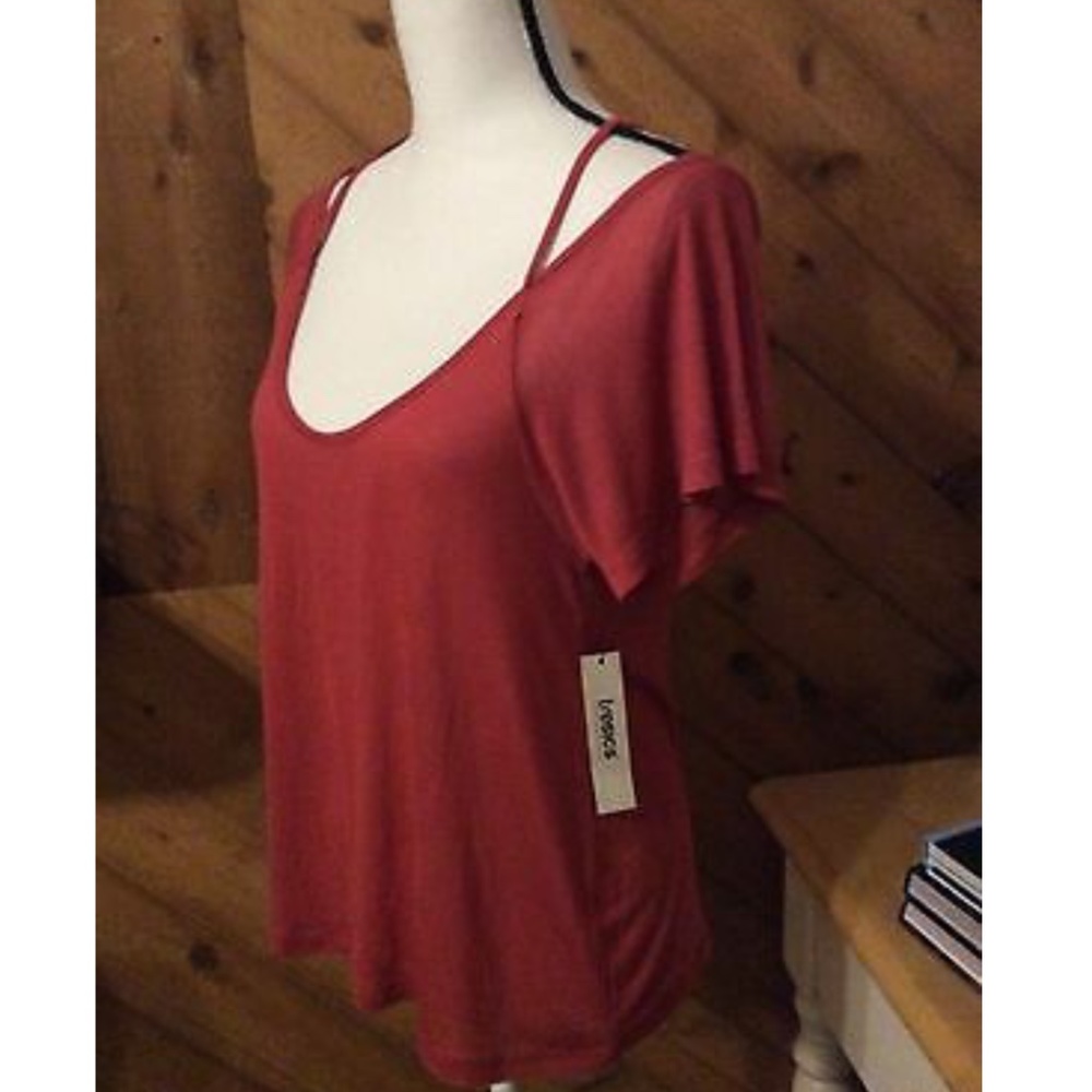 New TRESICS Rust Orange Thin Soft Knit TOP size S